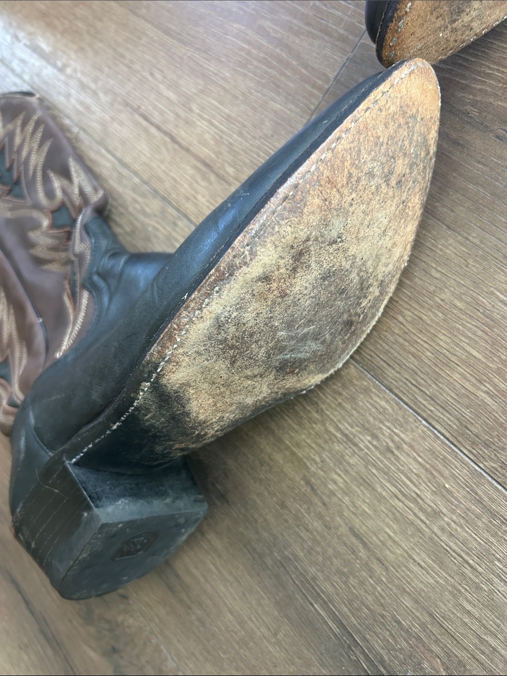 Dan Post Two-Tone Brown Leather Western Boots !! 8.5 D - Picture 9 of 12